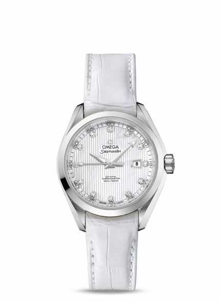 OMEGA Watches: Seamaster Aqua Terra Automatic - Steel on leather strap - 231.13.34.20.55.001